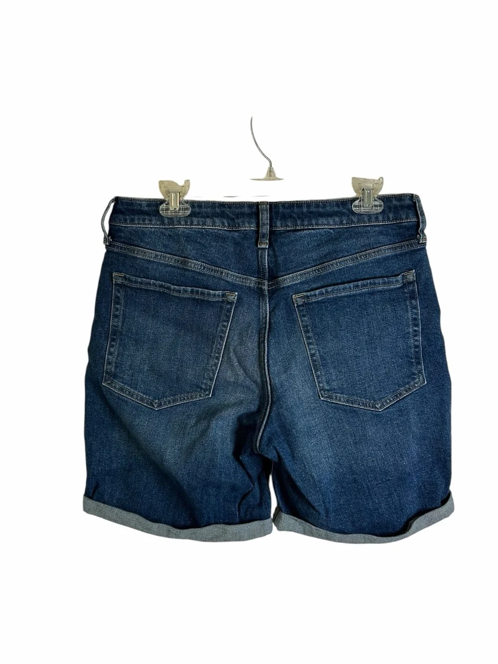 Old Navy Medium Wash OG Straight High Rise Cuffed Denim Shorts Women’s Sz 12